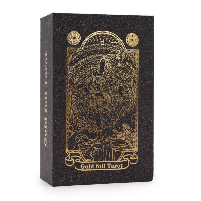 Tarot Doré avec Feuilles d'Or et Livre – Coffret Cadeau