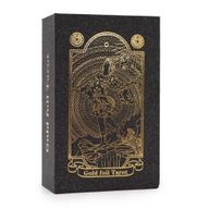 Tarot Doré avec Feuilles d'Or et Livre – Coffret Cadeau