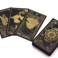 Tarot Doré avec Feuilles d'Or et Livre – Coffret Cadeau