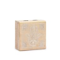 Petite Boîte Carrée 10x10x4,2 cm - Hamsa Blanc