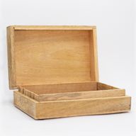 Boîte Rectangulaire Grande 21,5x14x6,3 cm - Hamsa Noir