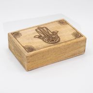 Boîte Rectangulaire Grande 21,5x14x6,3 cm - Hamsa Noir