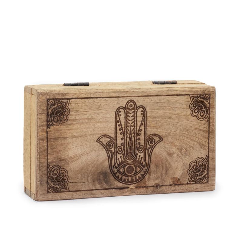 Boîte rectangulaire Moyenne 17x10x4,2 cm - Hamsa Noir