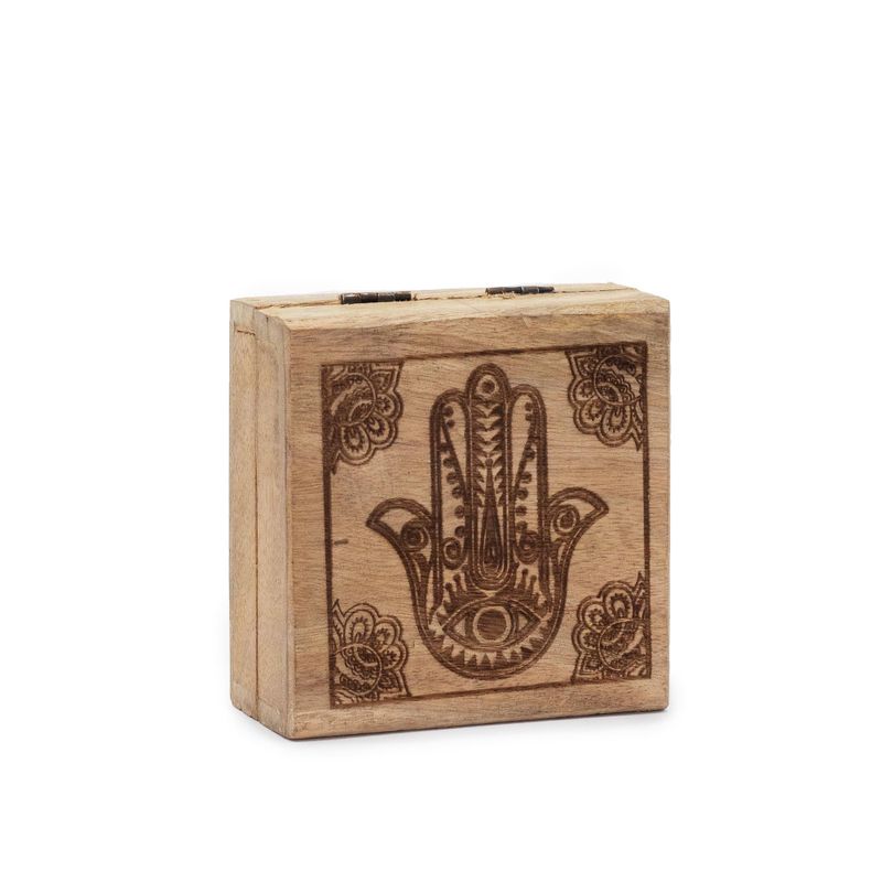 Boîte Carrée Petite 10x10x4,2 cm - Hamsa Noir