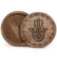 Boîte Ronde Grande 17,5x7,5 cm - Hamsa Noir