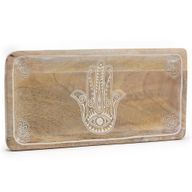 Plateau Long 30x15x2,5 cm - Hamsa Blanc