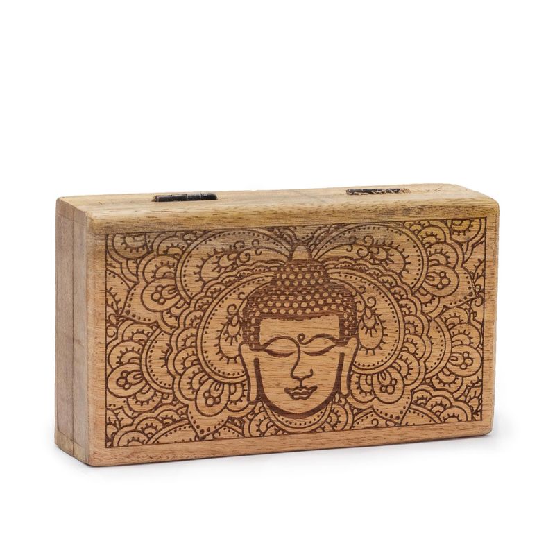 Boîte rectangulaire Moyenne 17x10x4,2 cm - Visage de Bouddha Noir
