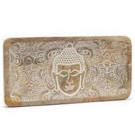 Plateau Long 30x15x2,5 cm - Visage de Bouddha Blanc