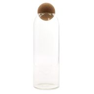 Pot en verre avec bouchon en liège naturel style rustique - transparent - 25 cm