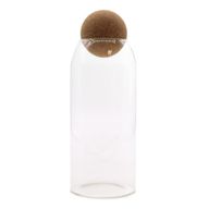 Pot en verre avec bouchon en liège naturel style rustique - transparent - 20 cm