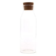 Pot en verre avec bouchon en liège naturel style rustique - transparent - 25 cm