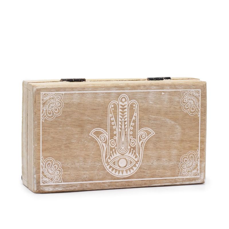 Boîte rectangulaire Moyenne 17x10x4,2 cm - Hamsa Blanc