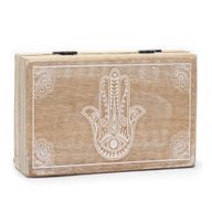 Boîte Rectangulaire Grande 21,5x14x6,3 cm - Hamsa Blanc