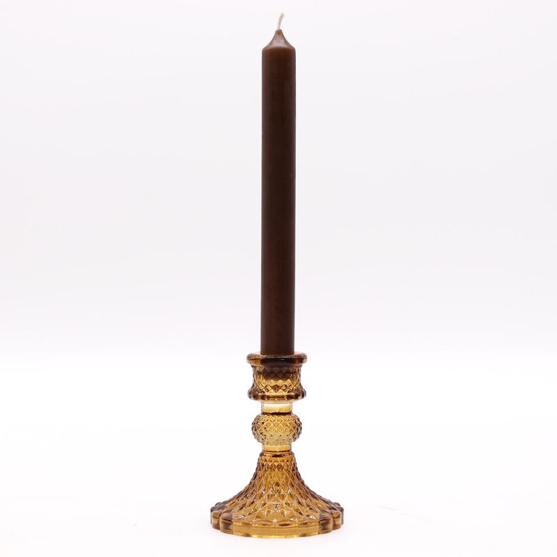 Porte-bougie vintage pour dîner - Ambre antique