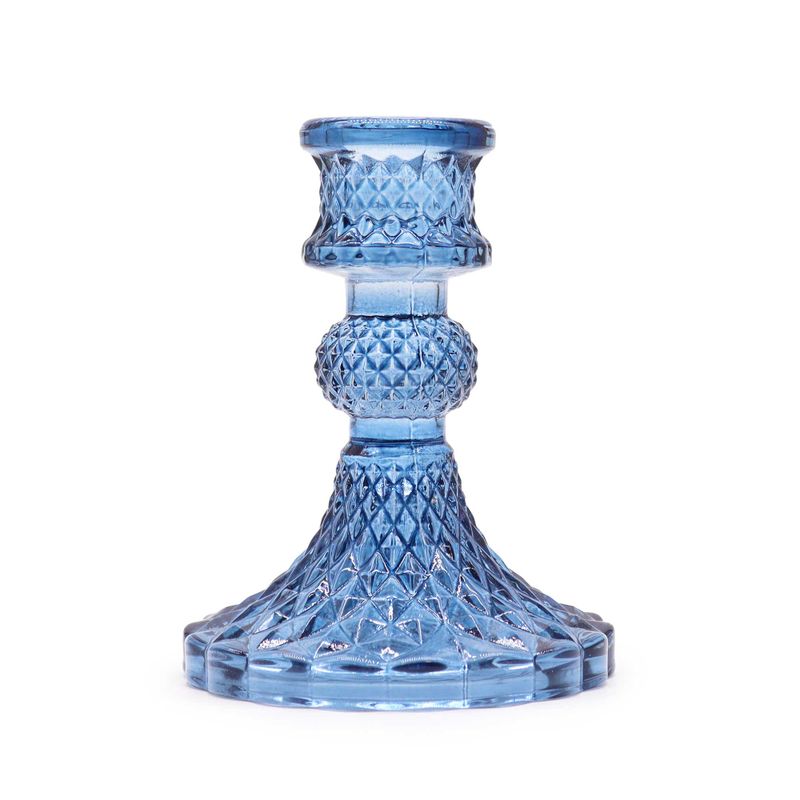 Porte-bougie vintage pour dîner - Bleu royal