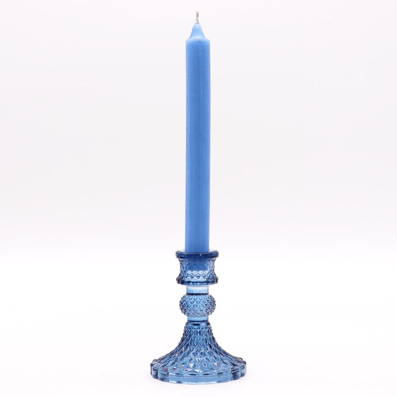 Porte-bougie vintage pour dîner - Bleu royal