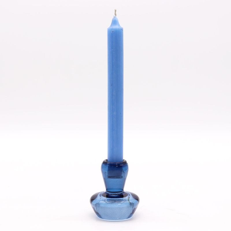 Porte-bougie réversible en forme de champignon - bleu