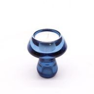 Porte-bougie réversible en forme de champignon - bleu