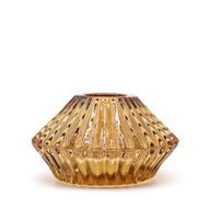 Porte-bougie réversible  en forme de fleur - ambre antique