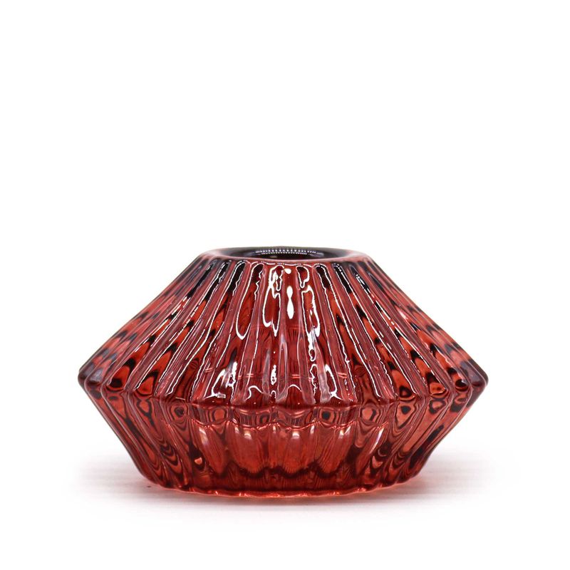 Porte-bougie réversible en forme de fleur - Rouge vampire
