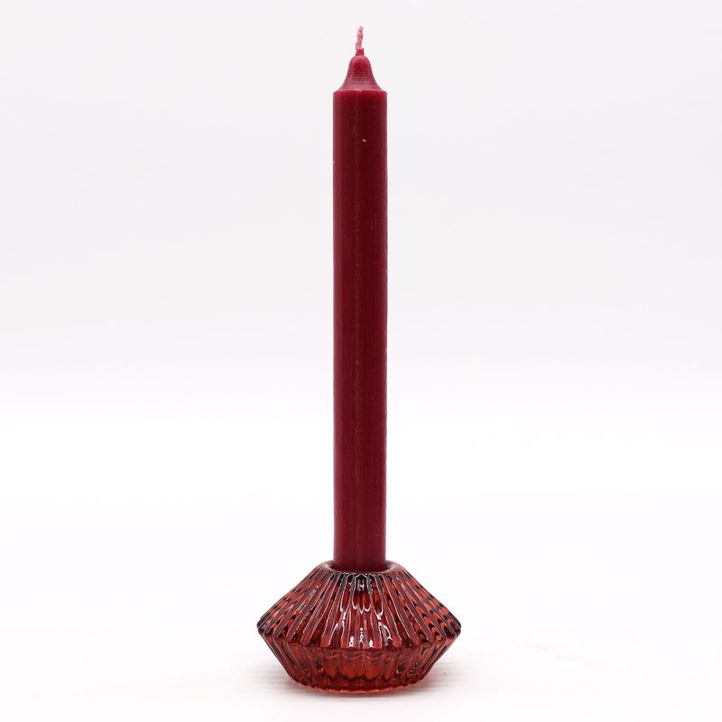 Porte-bougie réversible en forme de fleur - Rouge vampire