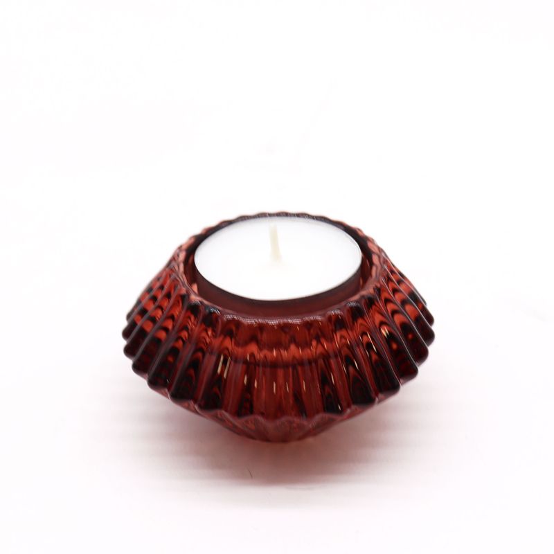 Porte-bougie réversible en forme de fleur - Rouge vampire