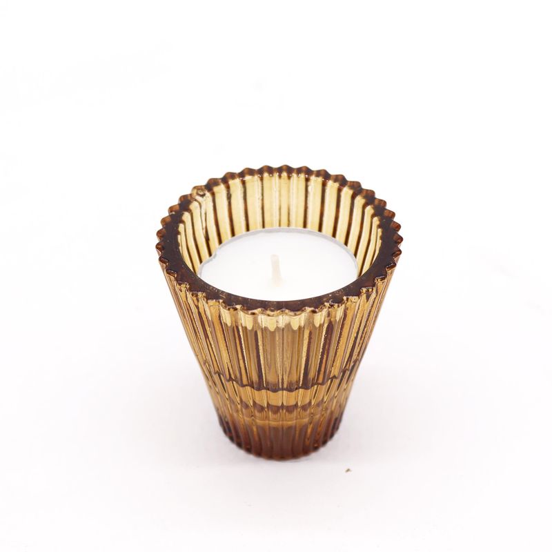 Porte-bougie réversible pour dîner - Ambre antique