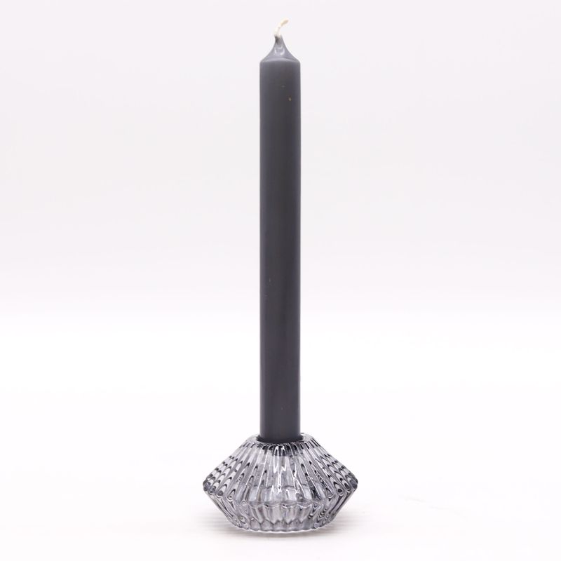 Porte-bougie réversible en forme de fleur - Gris minuit
