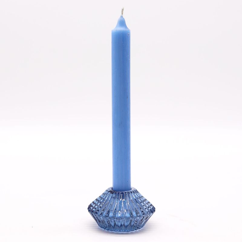 Porte-bougie réversible en forme de fleur - bleu