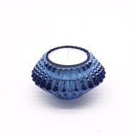Porte-bougie réversible en forme de fleur - bleu