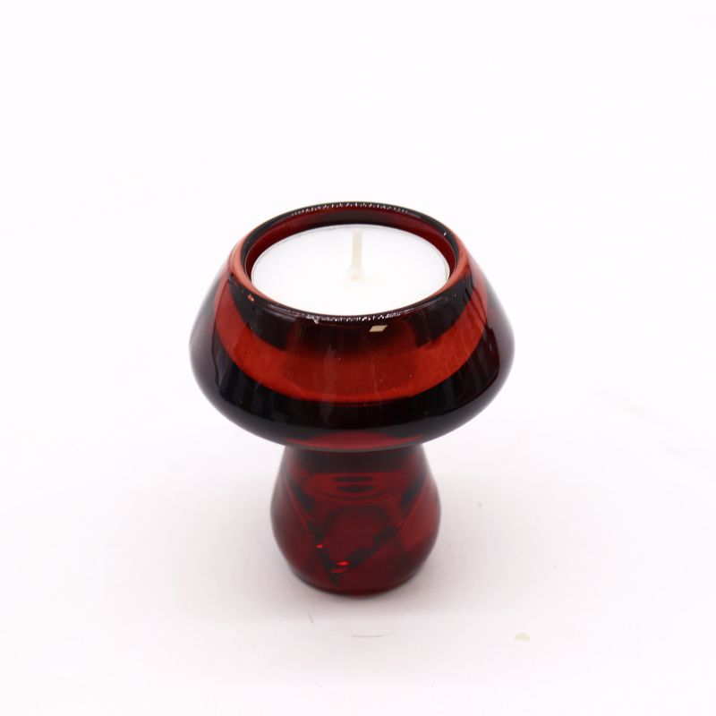 Porte-bougie réversible en forme de champignon - Rouge vampire