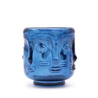 Pot à bougie Visages de Bouddha - bleu