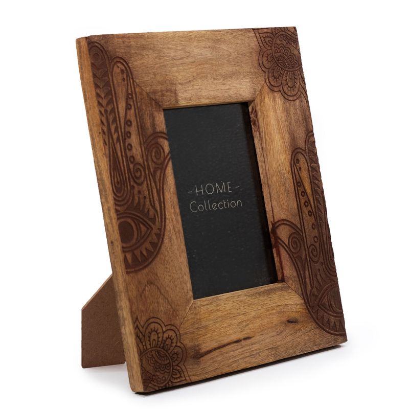Cadre photo moyen en bois de manguier (pour 10x15cm) 26x20x2cm - Hamsa - Noir