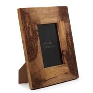 Cadre photo moyen en bois de manguier (pour 10x15cm) 26x20x2cm - Hamsa - Noir
