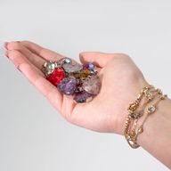 Pendentifs Acier - 12 Pépites de Gemmes et Coquillages Assortis