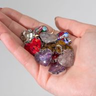 Pendentifs Acier - 12 Pépites de Gemmes et Coquillages Assortis