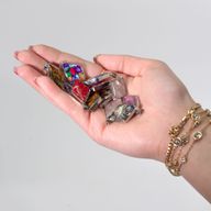 Pendentifs Acier – 12 Losanges Gemmes & Coquillages