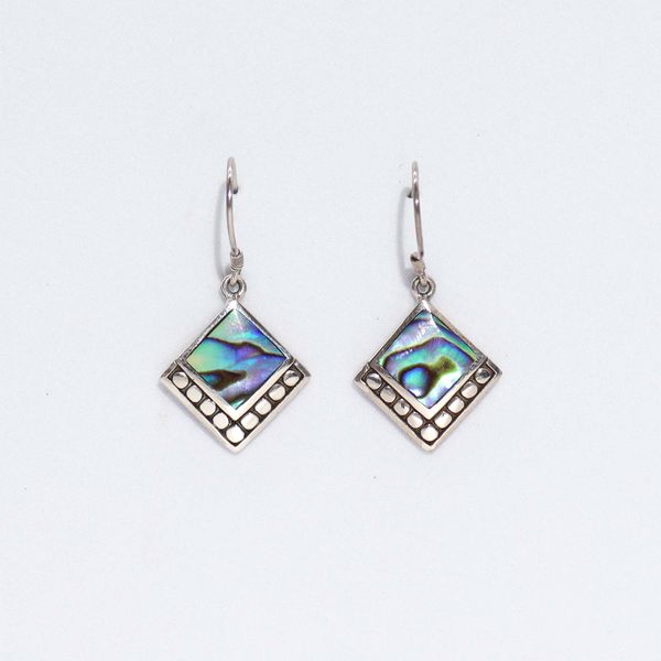 Boucles d’oreilles Coquillage & Argent - Carré à Points - Abalone