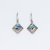 Boucles d’oreilles Coquillage & Argent - Carré à Points - Abalone