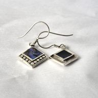 Boucles d’oreilles Coquillage & Argent - Carré à Points - Abalone