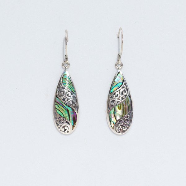 Boucles d’oreilles Coquillage & Argent - Goutte Longue - Abalone