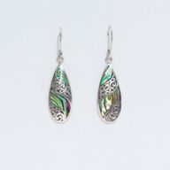 Boucles d’oreilles Coquillage & Argent - Goutte Longue - Abalone