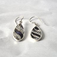 Boucles d’oreilles Coquillage & Argent - Goutte Longue - Abalone