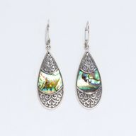 Boucles d’oreilles Coquillage & Argent - Goutte Ovale - Abalone