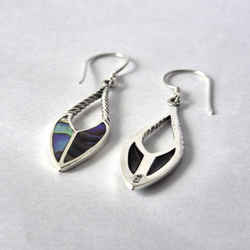 Boucles d’oreilles Coquillage & Argent - Gouttes Lance - Abalone