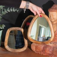 Ensemble de 3 miroirs en forme de galet - Finition brun foncé
