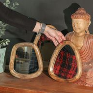 Ensemble de 3 miroirs en forme de galet - Finition brun foncé