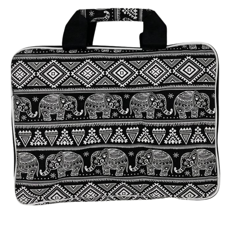 Sac Doublé pour Ordinateur Portable (motif éléphants) - 33 x 24 x 3 cm