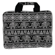 Sac Doublé pour Ordinateur Portable (motif éléphants) - 33 x 24 x 3 cm