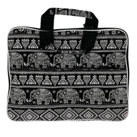 Sac Doublé pour Ordinateur Portable (motif éléphants) - 33 x 24 x 3 cm
